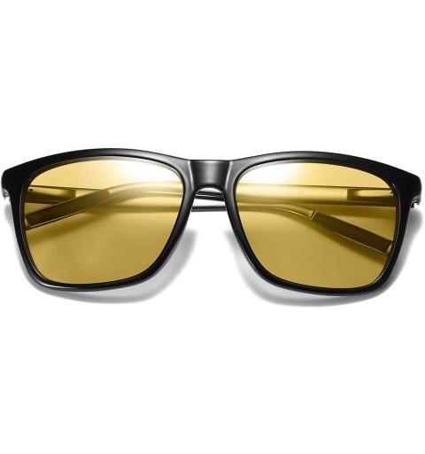 Rectangular Photochromic Polarized Sunglasses Men Women for Day and Night Driving Glasses - A387t-yellow - CK18YWCRSUW $22.94