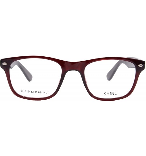 Oval Customized Progressive Multifocal Computer Reading Glasses Women's Frame-M010 - C3 Wine Red - CY18QHTNM2I $67.17
