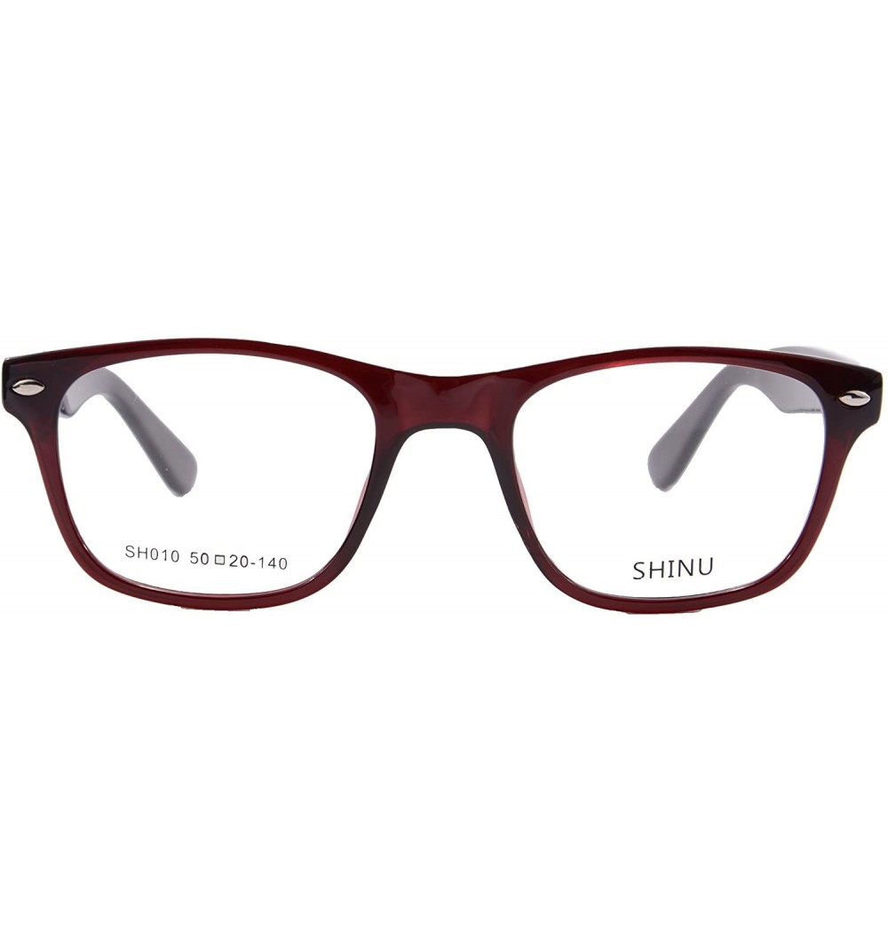 Oval Customized Progressive Multifocal Computer Reading Glasses Women's Frame-M010 - C3 Wine Red - CY18QHTNM2I $34.39