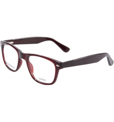 Oval Customized Progressive Multifocal Computer Reading Glasses Women's Frame-M010 - C3 Wine Red - CY18QHTNM2I $34.39