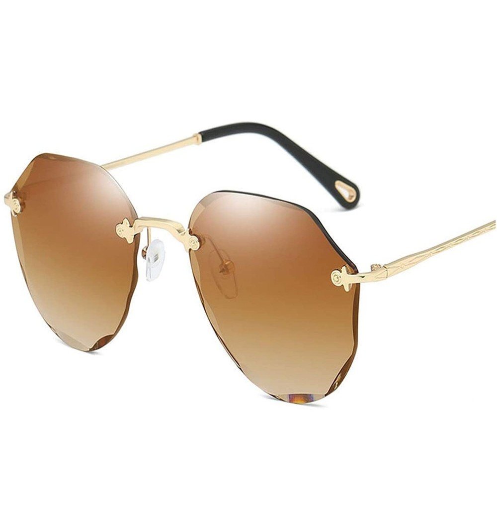 Rimless 2019 Sunglasses For Women Rimless Cutting Ocean Lens Brand Designer Shades Sun Glasses Men - 1 - C018W89A5ZW $13.54