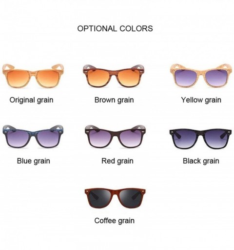 Aviator Imitation Wood Shades Women Sunglasses Fashion Square Small Frame Vintage Retro Glasses Unisex Feminino - C6198ZQQOXG...