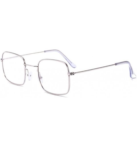 Goggle Sun Glasses Men Women Vintage Square Sunglasses Protection Goggles Colored Lens Glasses-Silver - CH199HWN2ZX $52.85