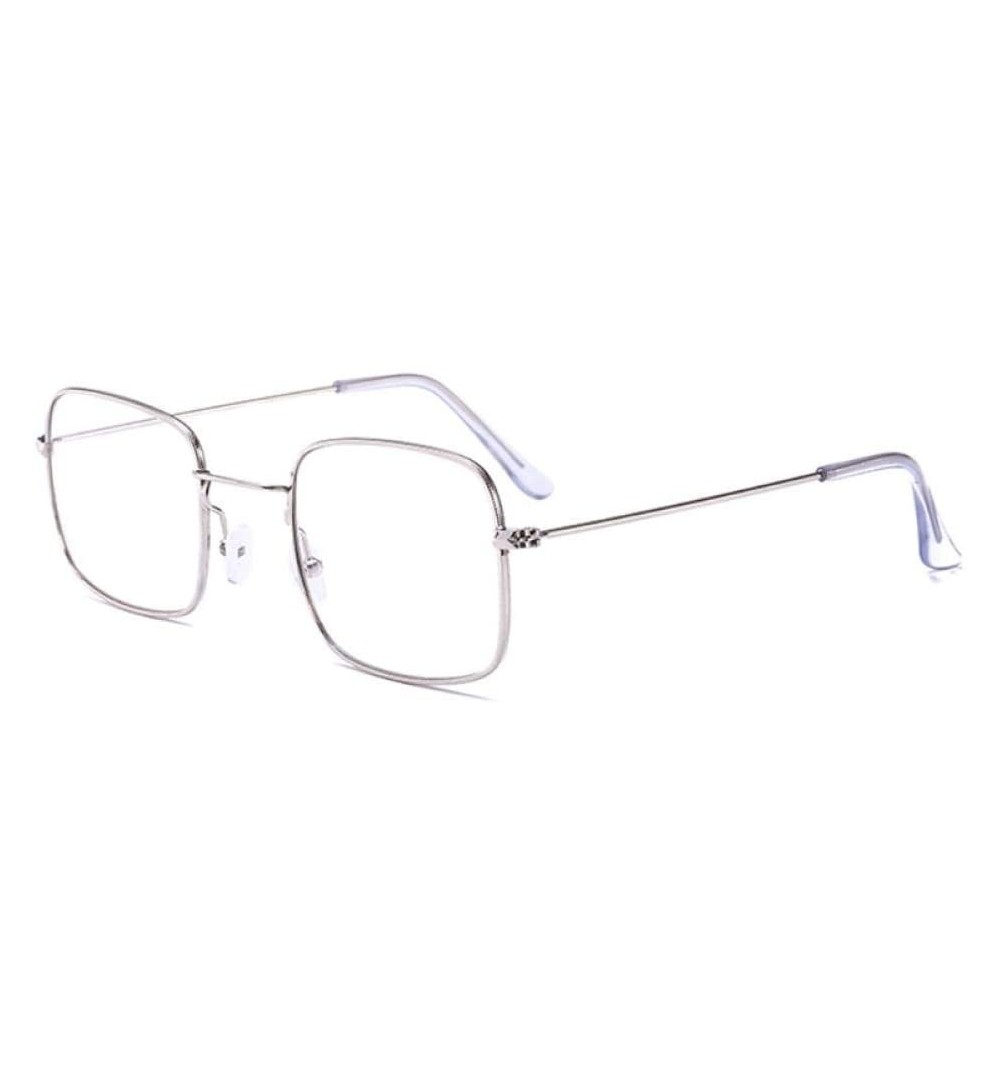 Goggle Sun Glasses Men Women Vintage Square Sunglasses Protection Goggles Colored Lens Glasses-Silver - CH199HWN2ZX $45.21