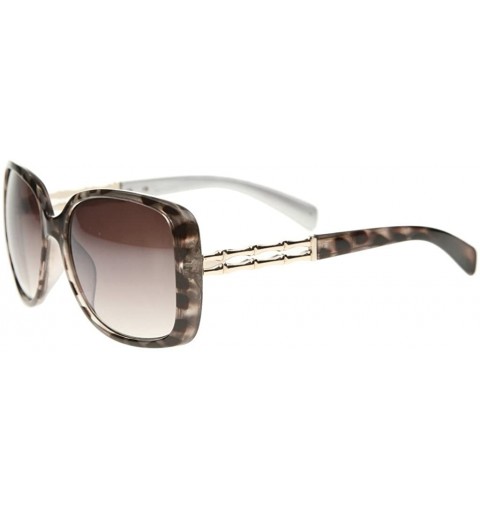 Butterfly Retro Fashion Rectangular Butterfly Frame Sunglasses S61NGSA28 - Black Leopard - CK182GAICCW $7.17