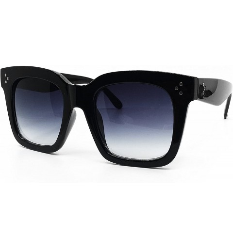 Cat Eye Premium Oversize XXL Women Men Style Fashion Mirror Tint Sunglasses - Black - C018GEACU3D $14.35