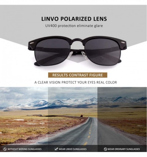Sport Classic Polarized Semi Rimless Al-Mg Metal Alloy Sunglasses for Men Women - Simple Package+black Frame/Grey Lens - CM18...