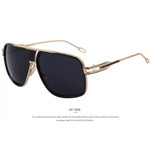 Goggle Men's Sunglasses Newest Vintage Big Frame Goggle Summer Style Brand C01 Black - C01 Black - CC18XE9KCG2 $23.93