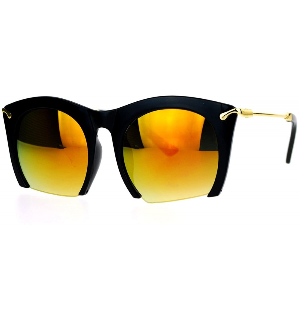 Butterfly Unique Runway Crop Bottom Butterfly Designer Fashion Sunglasses - Black Orange - CE120IUT78T $12.92