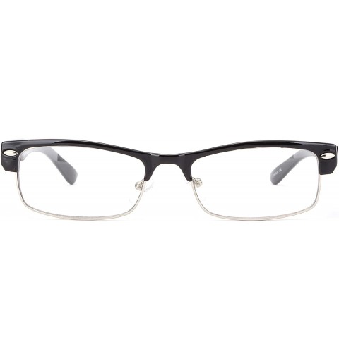 Wayfarer Unisex Classic Vintage Horn Rimmed Style Half Frame Clear Lens Eye Glasses for Men & Women - Black - CU11G6GT9BP $10.22
