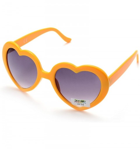 Rimless 6 Neon Colors Heart Shape Party Favors Sunglasses - Multi Packs - 6-pack Yellow - CW1832SZ0DQ $11.05