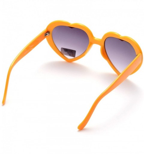 Rimless 6 Neon Colors Heart Shape Party Favors Sunglasses - Multi Packs - 6-pack Yellow - CW1832SZ0DQ $11.05