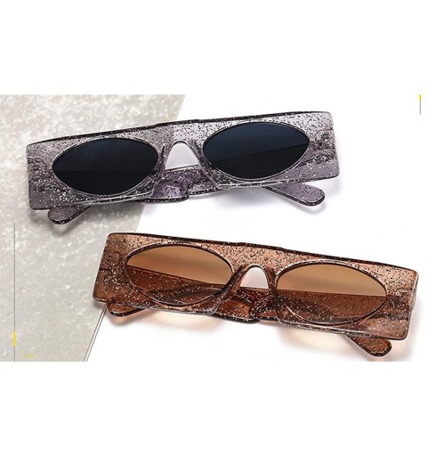Round Brand Small Square Sunglasses Women Retro Luxury Bling Round One Piece Transparent sun glasses Shades UV400 - CN18AAWU0...