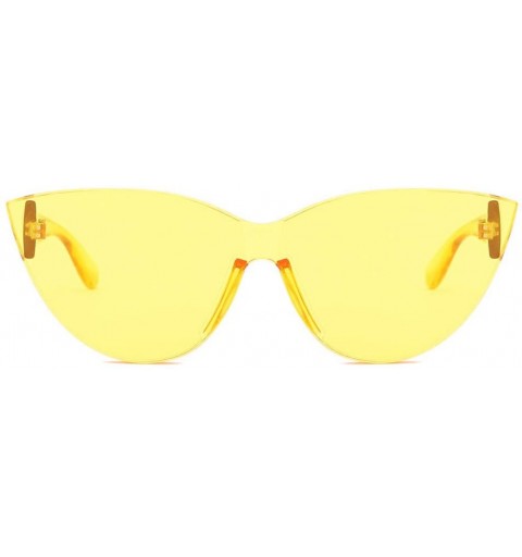 Square Fashion Sunglasses Vintage Integrated - Yellow - CC18OSZRS7R $7.53