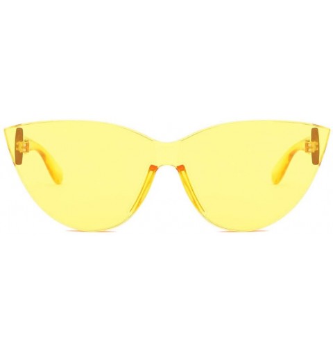 Square Fashion Sunglasses Vintage Integrated - Yellow - CC18OSZRS7R $7.53