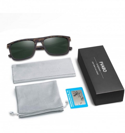 Oversized Classic Polarized Square Sunglasses for Men- Oversized Plastic Frame UV400 Protection Lenses - C918U8NX28X $8.62