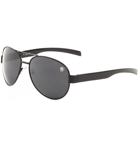 Aviator Straight Temple Classic Aviator Sunglasses - Black - CM199H2O027 $14.08