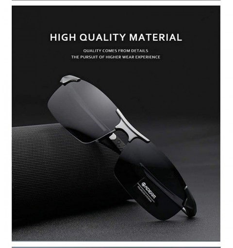 Sport Aluminum Magnesium Metal Glasses High Definition Polarizing Driver's Sunglasses for Outdoor Sports - Black - CR18Z4E8L3...