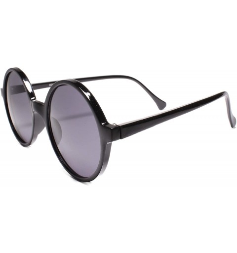 Round Classic 80s Mens Womens Indie Lennon Hippie Round Circle Sunglasses - Black - C718UIQ3K50 $15.51