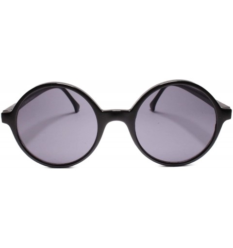 Round Classic 80s Mens Womens Indie Lennon Hippie Round Circle Sunglasses - Black - C718UIQ3K50 $15.51