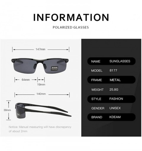 Sport Aluminum Magnesium Metal Glasses High Definition Polarizing Driver's Sunglasses for Outdoor Sports - Black - CR18Z4E8L3...