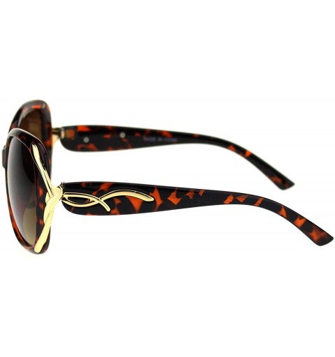 Butterfly Womens Goddess Ribbon Jewel Hinge Butterfly Sunglasses - Tortoise Brown - CJ18RKHE0M3 $10.27