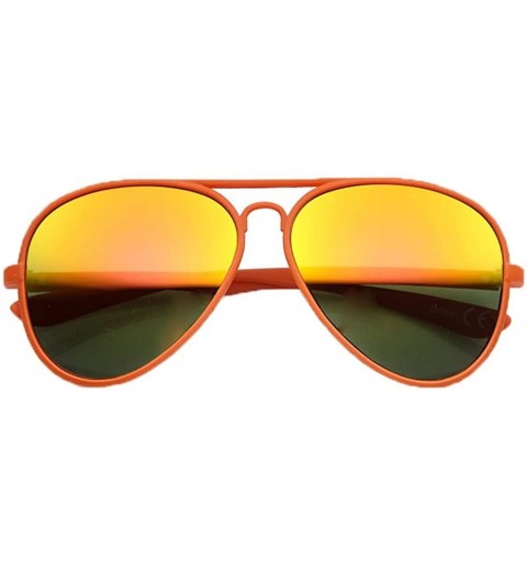 Aviator Women's 60MM Mirrored Aviator Sunglasses (Orange - Mirrored) - CK12KN7ZM77 $9.77
