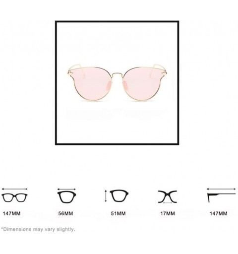 Cat Eye Oversize Sunglasses Women Cat Eye Sunglasses Fashion Design Mirror Lens Sun Glasses UV400 - Pink - C718TH34LDH $27.27