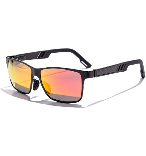 Rectangular Raymond Polarized Driving Sunglasses - Black Red - CE196YML7RN $44.41