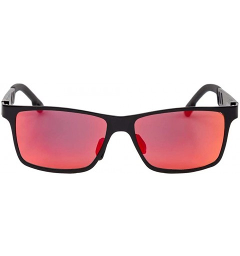 Rectangular Raymond Polarized Driving Sunglasses - Black Red - CE196YML7RN $44.41