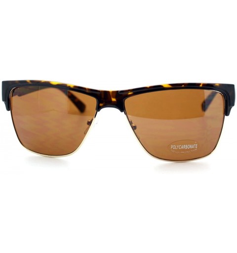 Square Mens Fashion Sunglasses Bolded Top Square Frame Half Rim Look - Tortoise - CF11Y7S2R59 $7.31
