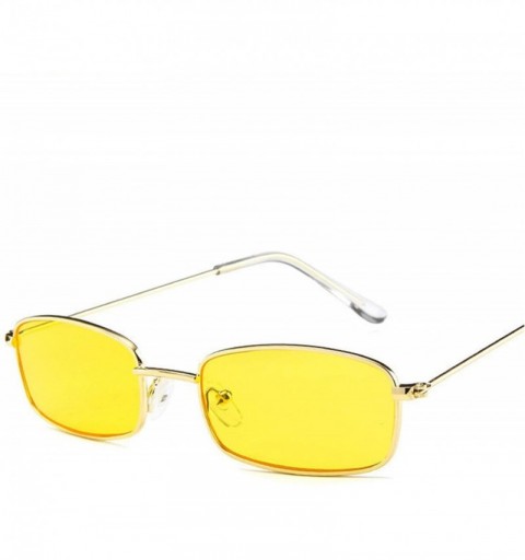 Goggle 2018 Small Rectangle Retro Sunglasses Men Red Metal Frame Clear Lens Sun Glasses Women Unisex UV400 - C8 - CZ197Y79ZD7...