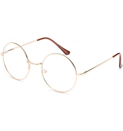 Round John Lennon Glasses Hippy 60's Vintage Retro Round Sunglasses & Clear Lens - 2 Pack Clear Lens - Sliver & Gold - CI1852...