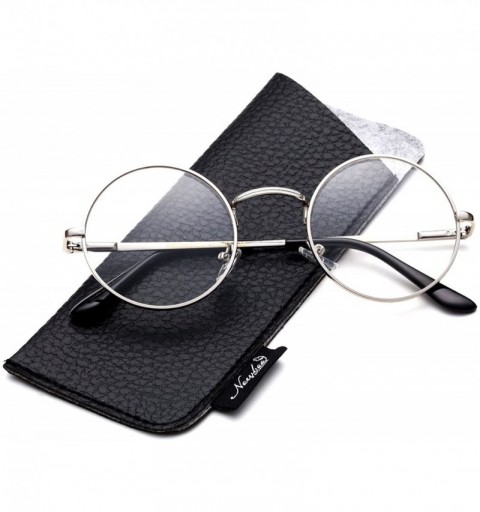 Round John Lennon Glasses Hippy 60's Vintage Retro Round Sunglasses & Clear Lens - 2 Pack Clear Lens - Sliver & Gold - CI1852...