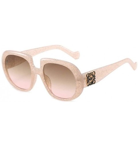 Oversized Flash Frame Sunglasses for Women Trendy Oversized Gradient Lens Eyeglasses UV Protection - C7 Pink Tea Pink - CK190...