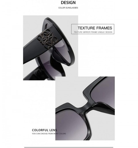 Oversized Flash Frame Sunglasses for Women Trendy Oversized Gradient Lens Eyeglasses UV Protection - C7 Pink Tea Pink - CK190...