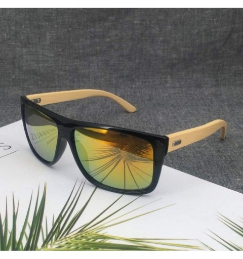 Round New Bamboo Wood Vintage Sunglasses Men Women Gradent Lens Driving Sun Glasses Retro Male Uv400 Men Sunglasses - CJ197T9...