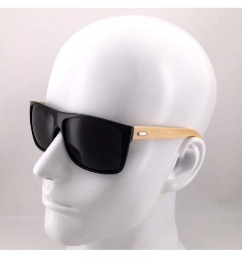 Round New Bamboo Wood Vintage Sunglasses Men Women Gradent Lens Driving Sun Glasses Retro Male Uv400 Men Sunglasses - CJ197T9...