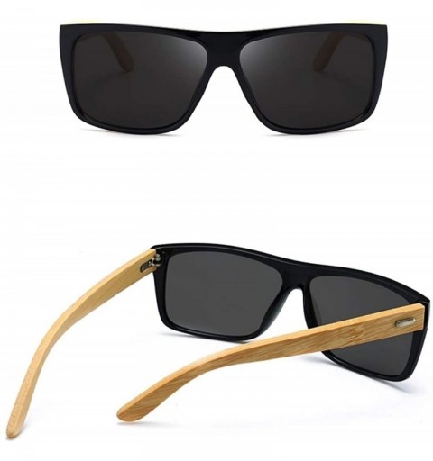 Round New Bamboo Wood Vintage Sunglasses Men Women Gradent Lens Driving Sun Glasses Retro Male Uv400 Men Sunglasses - CJ197T9...
