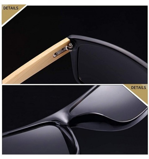 Round New Bamboo Wood Vintage Sunglasses Men Women Gradent Lens Driving Sun Glasses Retro Male Uv400 Men Sunglasses - CJ197T9...