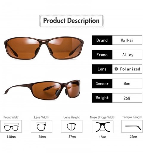 Sport Polarized Sport Sunglasses for Men UV Protection Metal Frame Fashion Driving Sun Glasses - Brown Frame Brown Lens - C41...