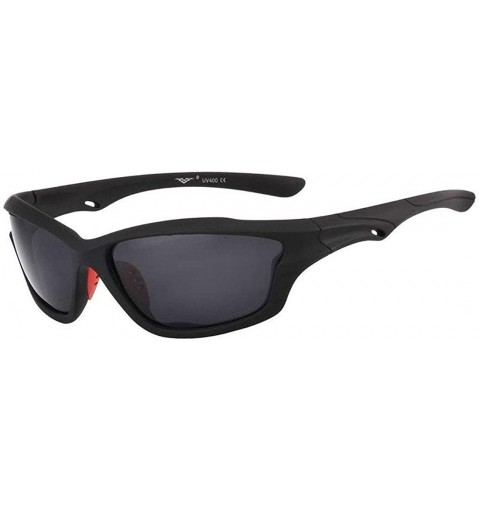 Sport Mens Polarized Sport Sunglasses Performance - Matte Black - CC11LGU3P8T $24.70