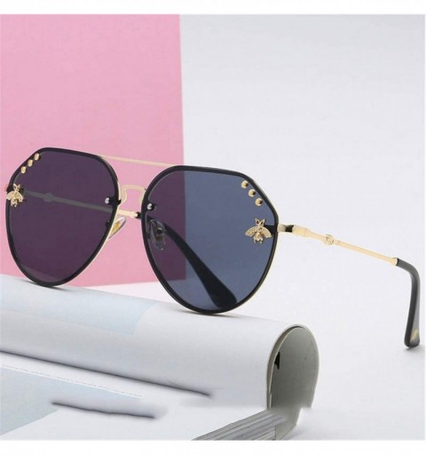 Goggle Fashion Women Small Bee Sunglasses Colourful Rivet Glasses Female Male Outdoor Traveling Eyeglasses UV400 - 7 - CI18XA...