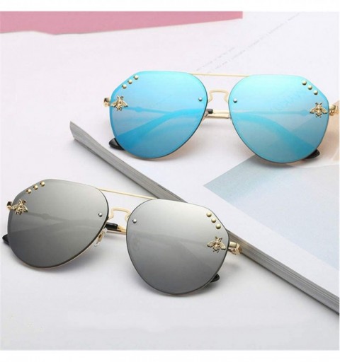 Goggle Fashion Women Small Bee Sunglasses Colourful Rivet Glasses Female Male Outdoor Traveling Eyeglasses UV400 - 7 - CI18XA...