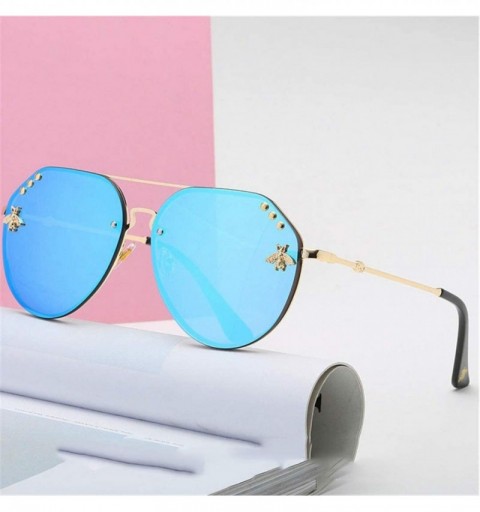 Goggle Fashion Women Small Bee Sunglasses Colourful Rivet Glasses Female Male Outdoor Traveling Eyeglasses UV400 - 7 - CI18XA...