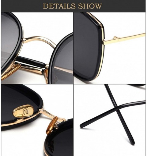 Oversized Oversized Square Polarized Sunglasses For Women Brand Designer Shades - A1 Gold Frame/Brown Gradient Lens - CA18U2Z...