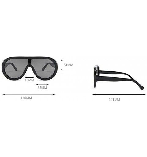 Shield Futuristic Oversize Sunglasses Mirrored Fashion - White&browm - CA18SYIK0DZ $27.24