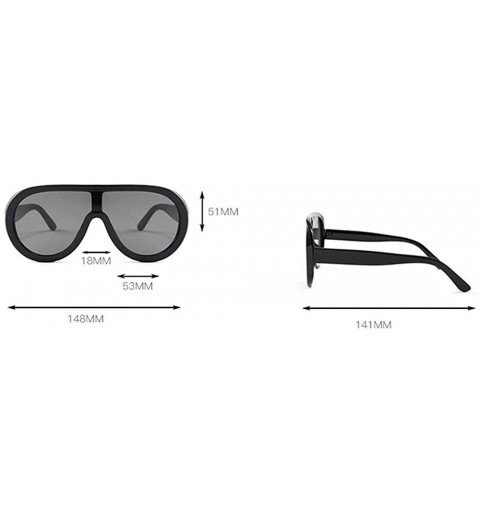 Shield Futuristic Oversize Sunglasses Mirrored Fashion - White&browm - CA18SYIK0DZ $14.89