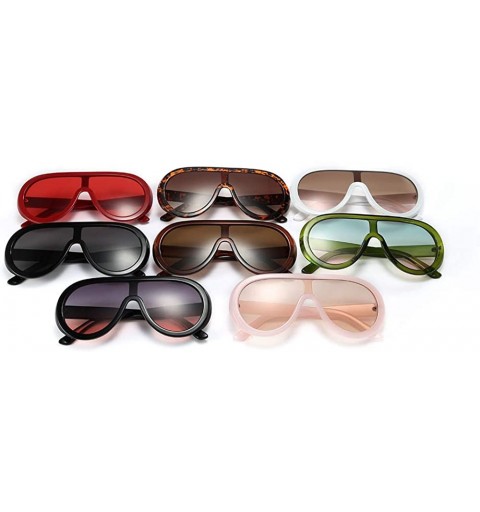 Shield Futuristic Oversize Sunglasses Mirrored Fashion - White&browm - CA18SYIK0DZ $14.89