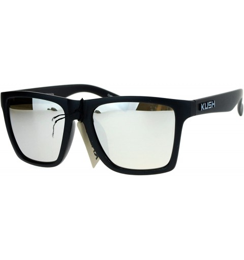 Sport Kush Mens Color Mirrored Lens Matte Frame Rectangular Sport Horn Rim Sunglasses - Silver - CR12NG0IRV5 $21.57